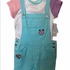 Girls size 7 shorts jumper with t-shirt